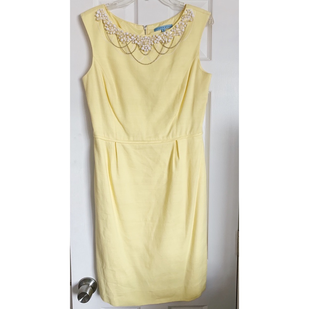 Antonio Melani Yellow Sheath Pencil Dress